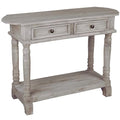 Sunset Trading Shabby Chic Cottage Table, Two Drawer, Natural limewash by SunsetTrading