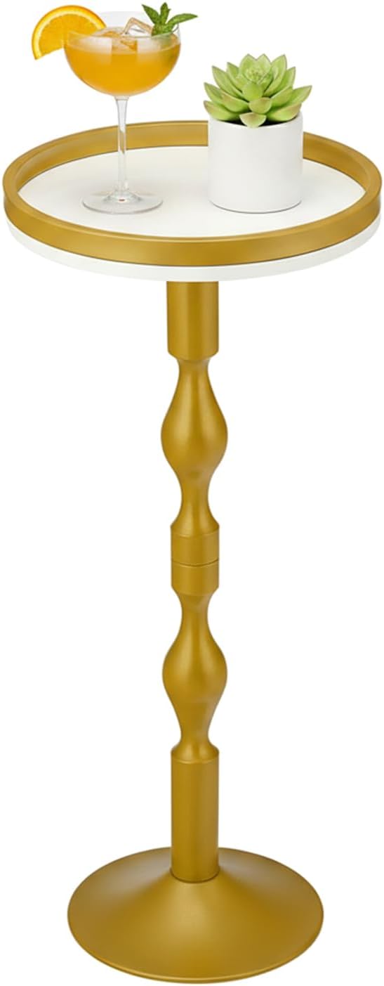 Small Round Gold Side Table, Drink Table by Zexvida