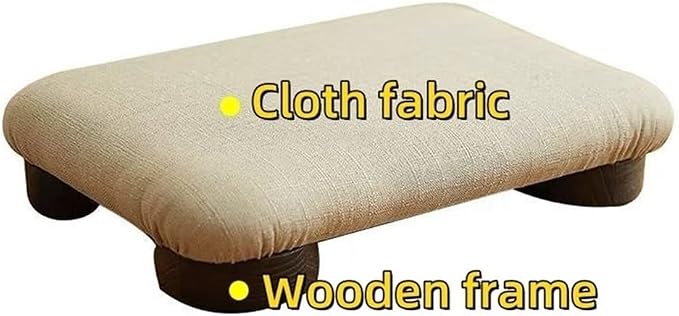 Japanese Tatami Low Stool, Wooden Footstool, Compact Bed Stool, Comfortable - Image 3
