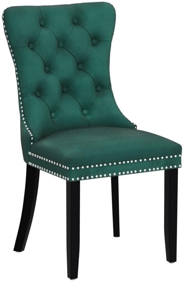 KCC Velvet Dining Chairs Set of 4, Upholstered High-end Tufted Dining Room Chair - Image 5