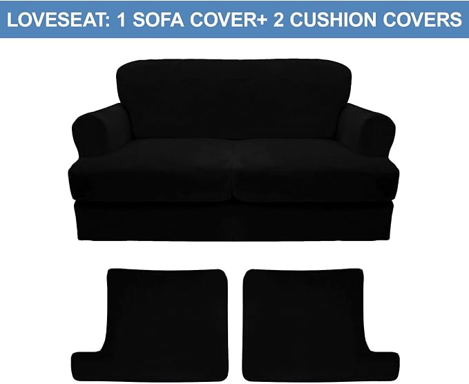 CUCRAF Cushion Sofa Cover 3 Piece Slipcovers, Soft Thick Velvet Couch Cover - Image 5