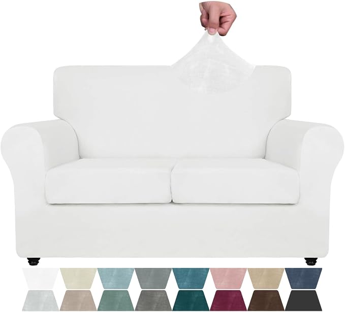 ZNSAYOTX Luxury Velvet Sofa Cover 3 Piece Stretch Loveseat Covers by ZNSAYOTX