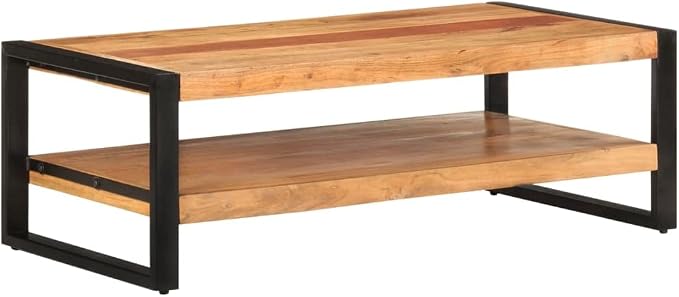 Coffee Table 47.2"x23.6"x15.7" Solid Acacia Wood, Side Table, Center Table - Image 7