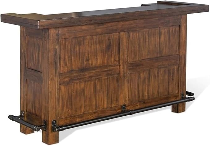 Pemberly Row 78" Farmhouse Wood Freestanding Island Home Bar Unit, Stemware - Image 2