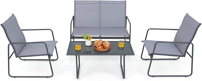 Tangkula 4 Pieces Patio Furniture Set, Outdoor Conversation Set - Image 9