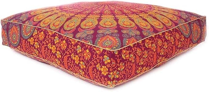 Mandala Floor Pillow Cover Meditation Cushion Seating Throw Hippie Round - Image 3