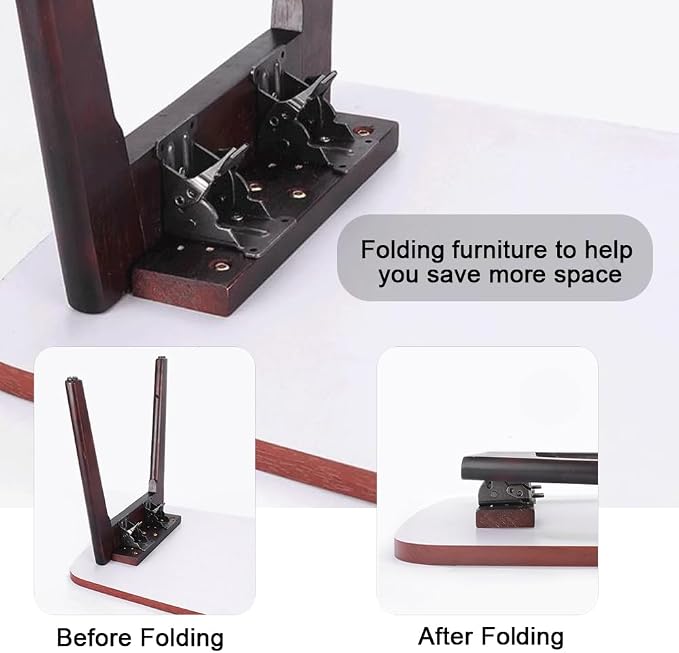 8 Pack Folding Brackets for Table Bed Leg Feet, Self-Lock Hinge Hardware - Image 7
