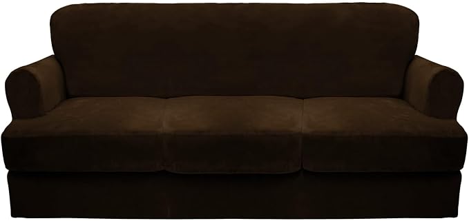 CUCRAF T Cushion Sofa Cover 4 Piece Slipcovers, Soft Thick Velvet Couch Cover by CUCRAF