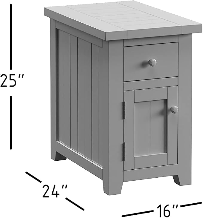 Jofran Madison County Pine Reclaimed Chairside End Table, Barnwood Brown - Image 3