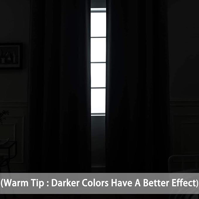 Yakamok Room Darkening Grommet Top Window Drapes Thermal Insulated Light - Image 3