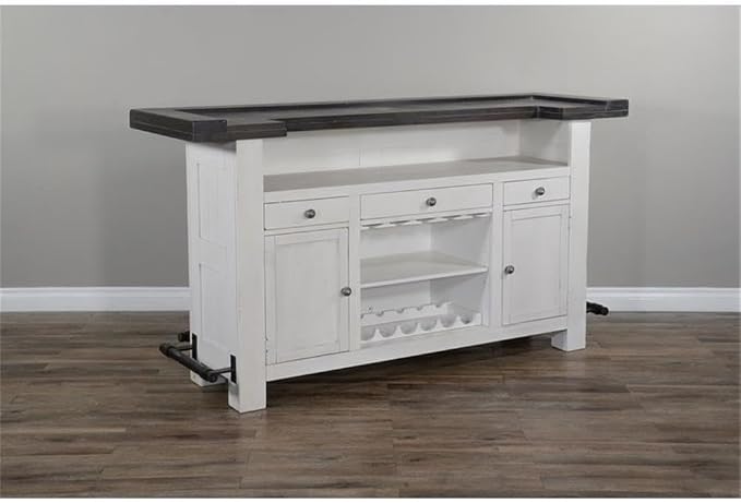 Pemberly Row 78" Farmhouse Wood Bar Unit - Image 9