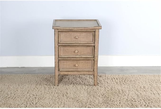 Sunny Designs Marina Nutmeg Beach Pebble Wood End Table - Image 2