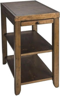 Pemberly Row Transitional Wood Chair Side Table, Nutmeg Finish, 29.75 in x 52 by PEMBERLYROW