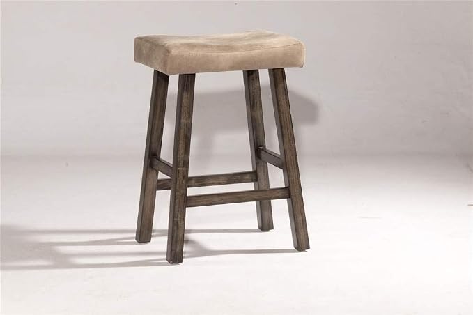 Hillsdale Furniture Saddle Backless, Rustic Gray Bar Stool - Image 4