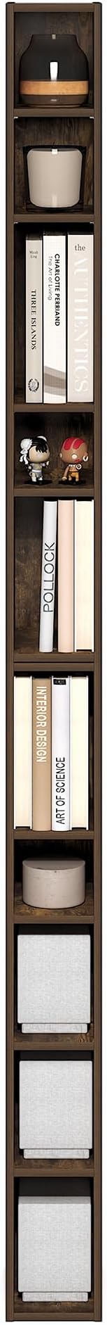 Furinno Fulda Book Shelf, 10-Tier Bookshelf, Space Saving Storage Shelf Bookcase - Image 5