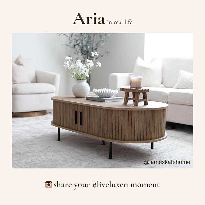 LuxenHome Oval Coffee Table - Image 7