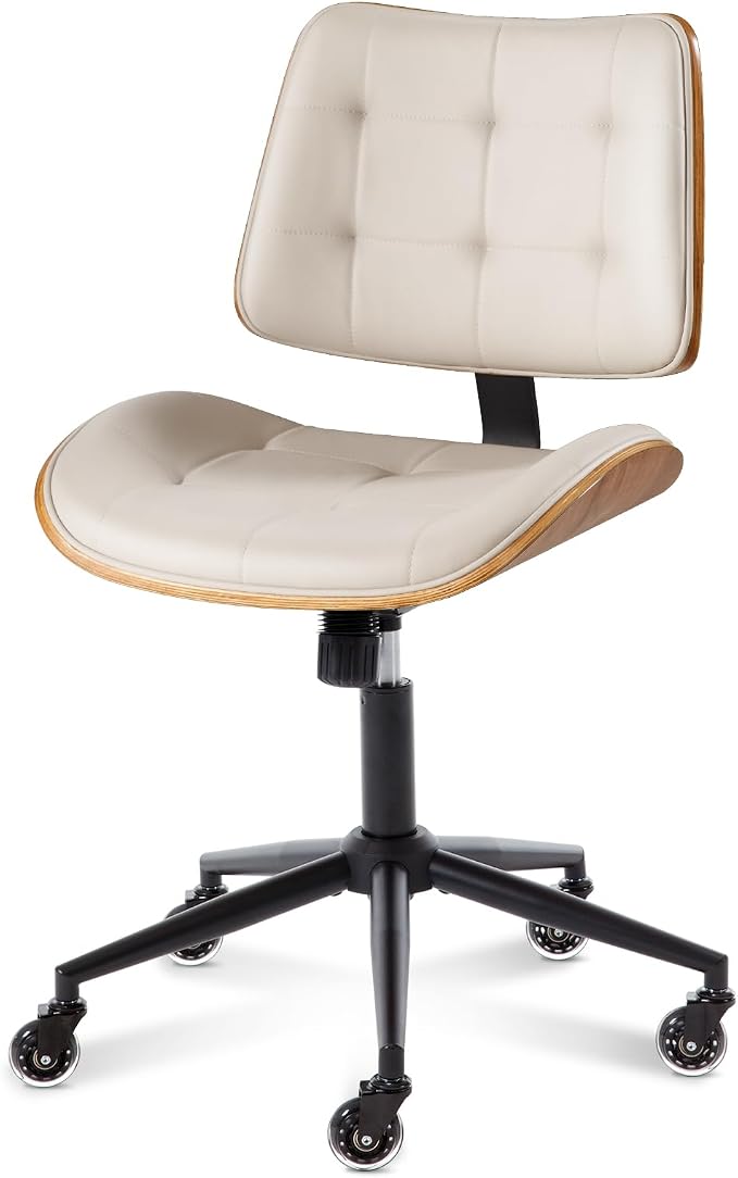 Home Office Desk Chair with Wheels, Adjustable Height Armless Office Chair - Image 8