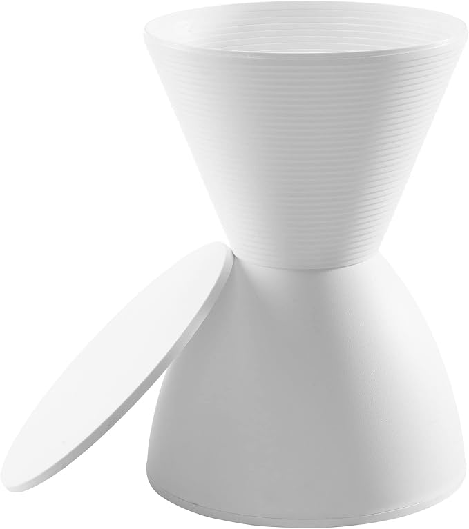 Modway Haste Contemporary Modern Hourglass Accent Stool in White by Modway