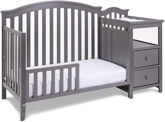 Pemberly Row 4-in-1 Convertible Crib and Changer, Sustainable Gray Pine Wood - Image 4