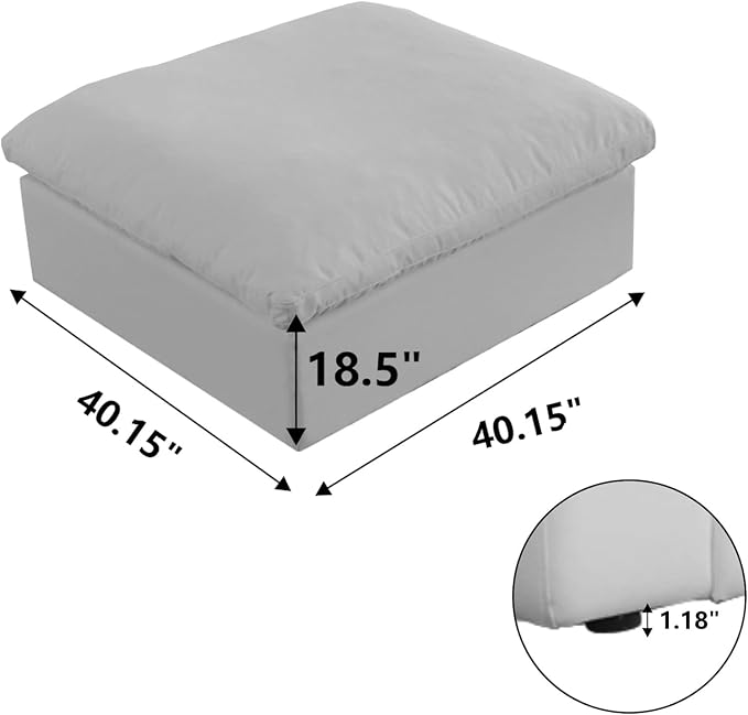 JACH Ottoman Module for Living Room, Cushion Covers Removable, Modern - Image 3