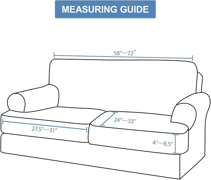 CUCRAF T Cushion Sofa Cover 3 Piece Loveseat Slipcovers, Soft Thick Velvet - Image 2