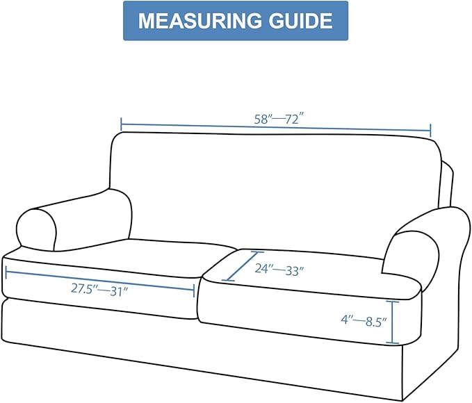 CUCRAF T Cushion Sofa Cover 3 Piece Loveseat Slipcovers, Soft Thick Velvet - Image 2