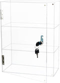 Acrylic Display Case with Lock Key, 3 Shelf Locking Countertop Display Case by Tozcozus