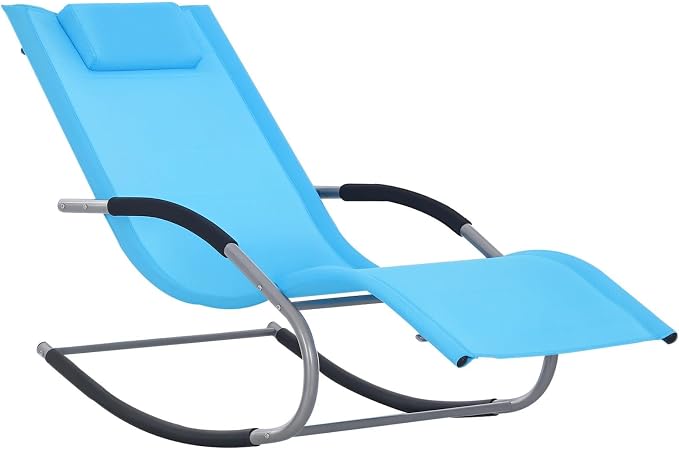 Outsunny Zero Gravity Rocking Chair Outdoor Chaise Lounge Chair Recliner Rocker by Outsunny