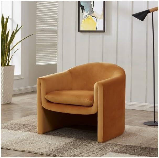 SAFAVIEH Couture Collection Laylette Pumpkin Velvet Accent Chair - Image 2