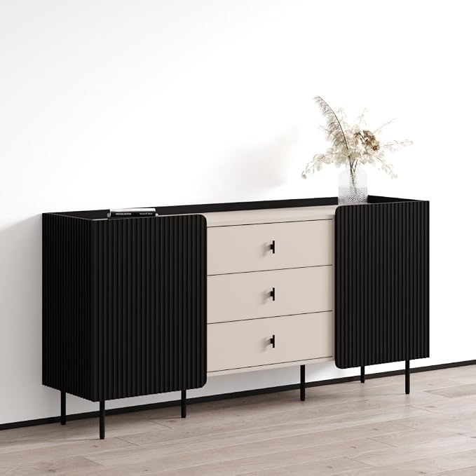 Meble Furniture Dalia 160cm x 45cm x 75cm Engineered Wood Sideboard — Cashmere - Image 3