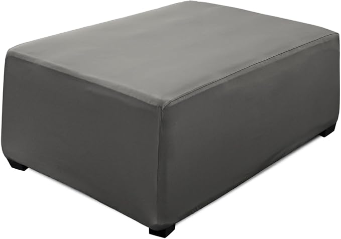Super Stretch Ottoman Cover- Soft Form Fit Ottoman Cover Rectangular Ottoman by UOIJAY