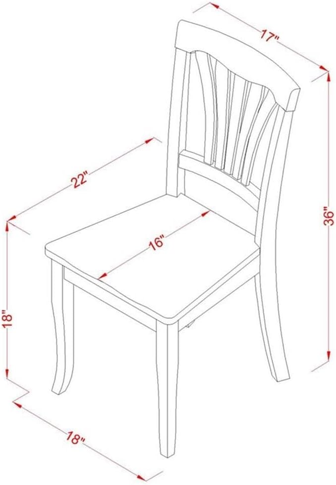 East West Furniture AVC-WHI-W Avon Kitchen Dining Chairs - Image 3