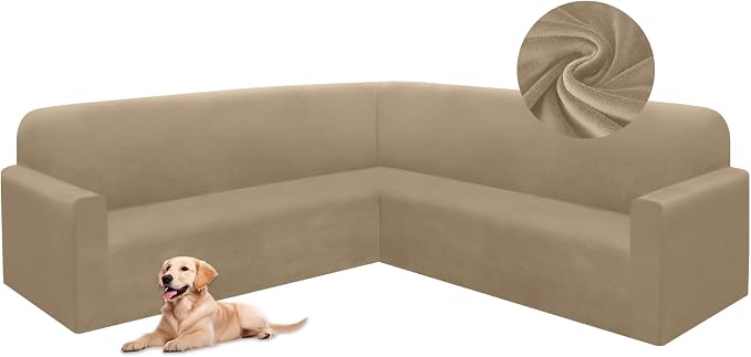 HDCAXKJ Corner Sectional Couch Covers Velvet Stretch L Shape Sofa Cover Soft by HDCAXKJ
