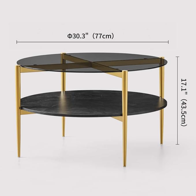 LumFurn Round Coffee Table for Living Room, Mid-Century Modern Design, D30 x H17 - Image 2