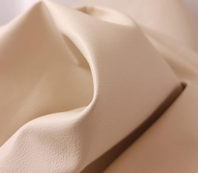 Bone Offwhite Soft Faux Vegan PU Leather Fabric Sheet by The Yard Synthetic - Image 7