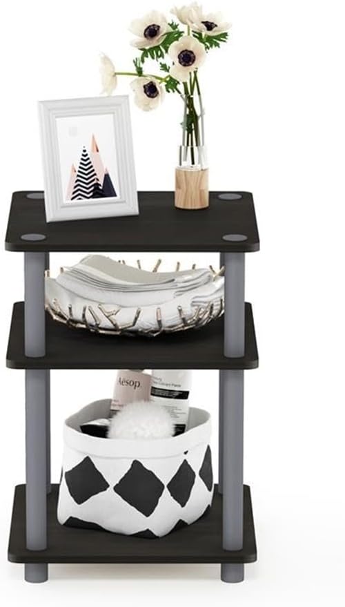 Furinno JAYA Side Table Set of 2, 2-Tier Round Modern End Table - Image 4