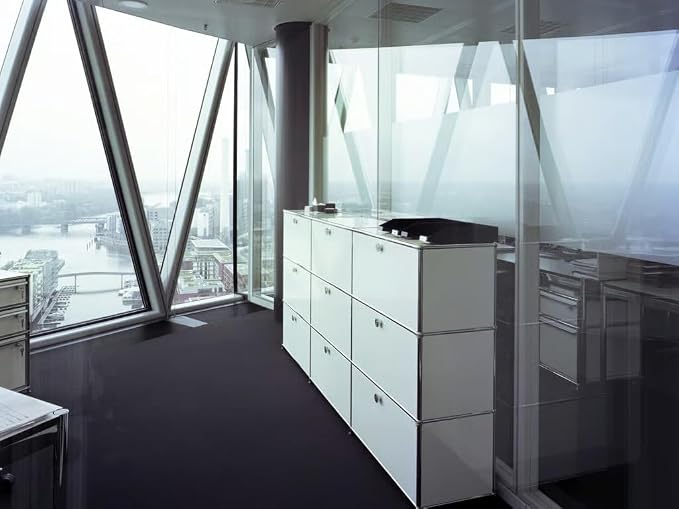 Modern Storage Cabinet White H, Home Office Cabinet, Versatile Free-Standing - Image 5