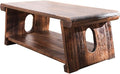 Foldable Japanese Tea Table, 2-Tier Zen Low Table by Unknown
