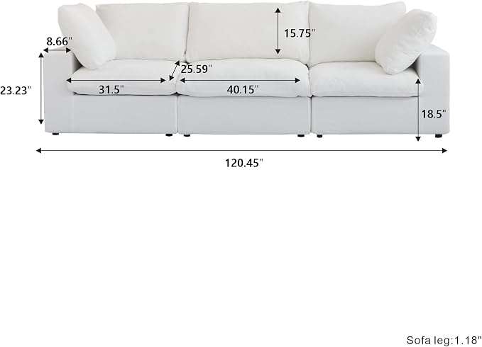 120.45" Cloud Modular Sectional Sofa - Image 2