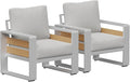Aoxun Aluminum Outdoor Patio Furniture Set, 2 Seats Metal Sectional Patio by Aoxun