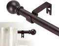 GXOACKJ Curtain Rods for windows 32-48 inch, 5/8 inch Decorative Brown Splicing by GXOACKJ