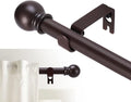 GXOACKJ Curtain Rods for windows 28-78 inch, 5/8 inch Decorative Brown Splicing by GXOACKJ