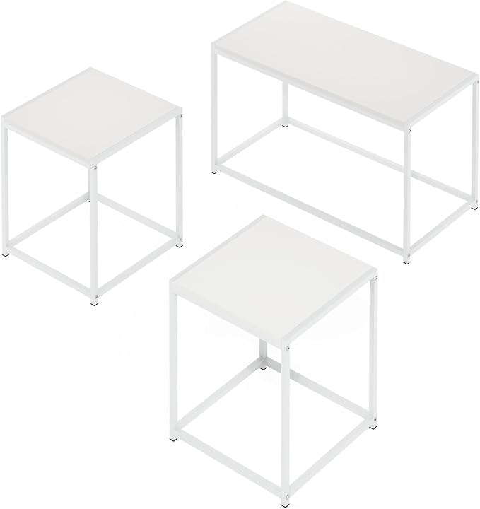 Furinno CAMNUS Coffee Table, Metal Frame Modern Center Table and Side Tables Set - Image 5