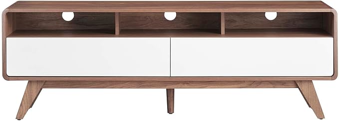 Modway Transmit Entertainment-Stands, 60 Inch, Walnut White - Image 5