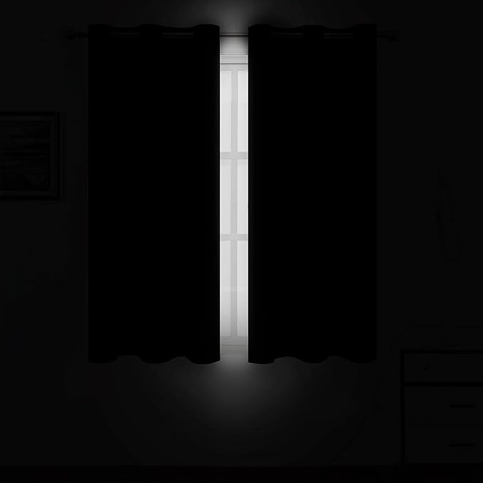 LEMOMO Grey Thermal Blackout Curtains/52 x 54 Inch/Set of 2 Panels Room - Image 3