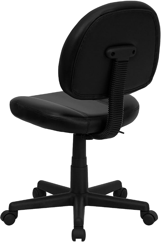 Flash Furniture Ronald Mid-Back Black LeatherSoft Swivel Ergonomic Task Office - Image 9