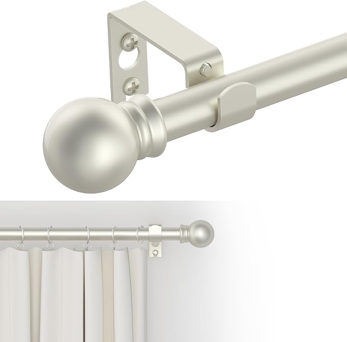 GXOACKJ Curtain Rods for windows 32-48 inch, 5/8 inch Decorative Nickel by GXOACKJ
