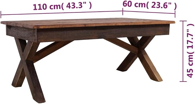 Rustic Farmhouse Rectangular Coffee Table - Image 2