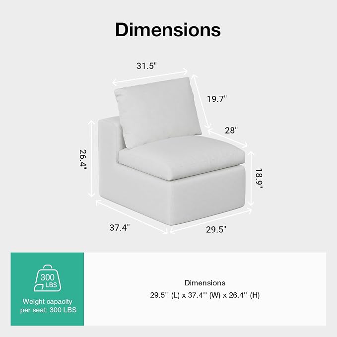 Novilla Modular Cloud Couch, Modern Sectional Sofa - Image 2