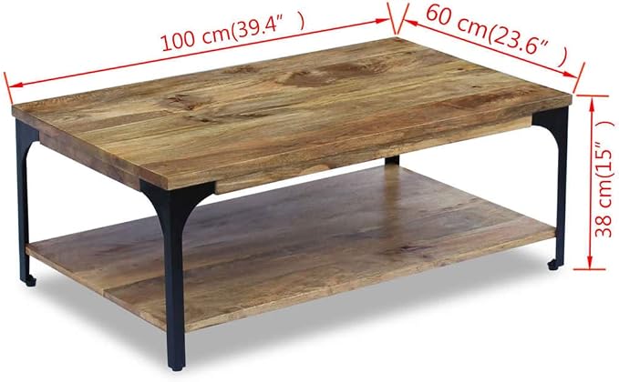 Solid Mango Wood Coffee Table - Image 2
